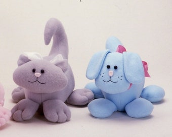 Happy Tails Easy to sew pattern for 3 cute, cuddly animals from Carolee Creations, SewSweetDolls