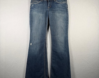 Vintage Juicy Couture Jeans Womens 30 Blue Distressed Flare Bootcut Denim USA