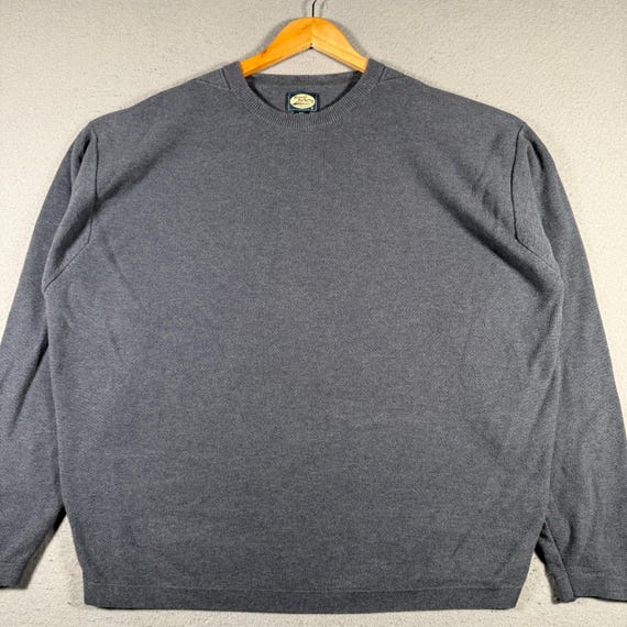 Tommy Bahama, Vintage Tommy Bahama Mens XXL Charcoal Gray 100% Cotton Crew Neck Knit Sweater