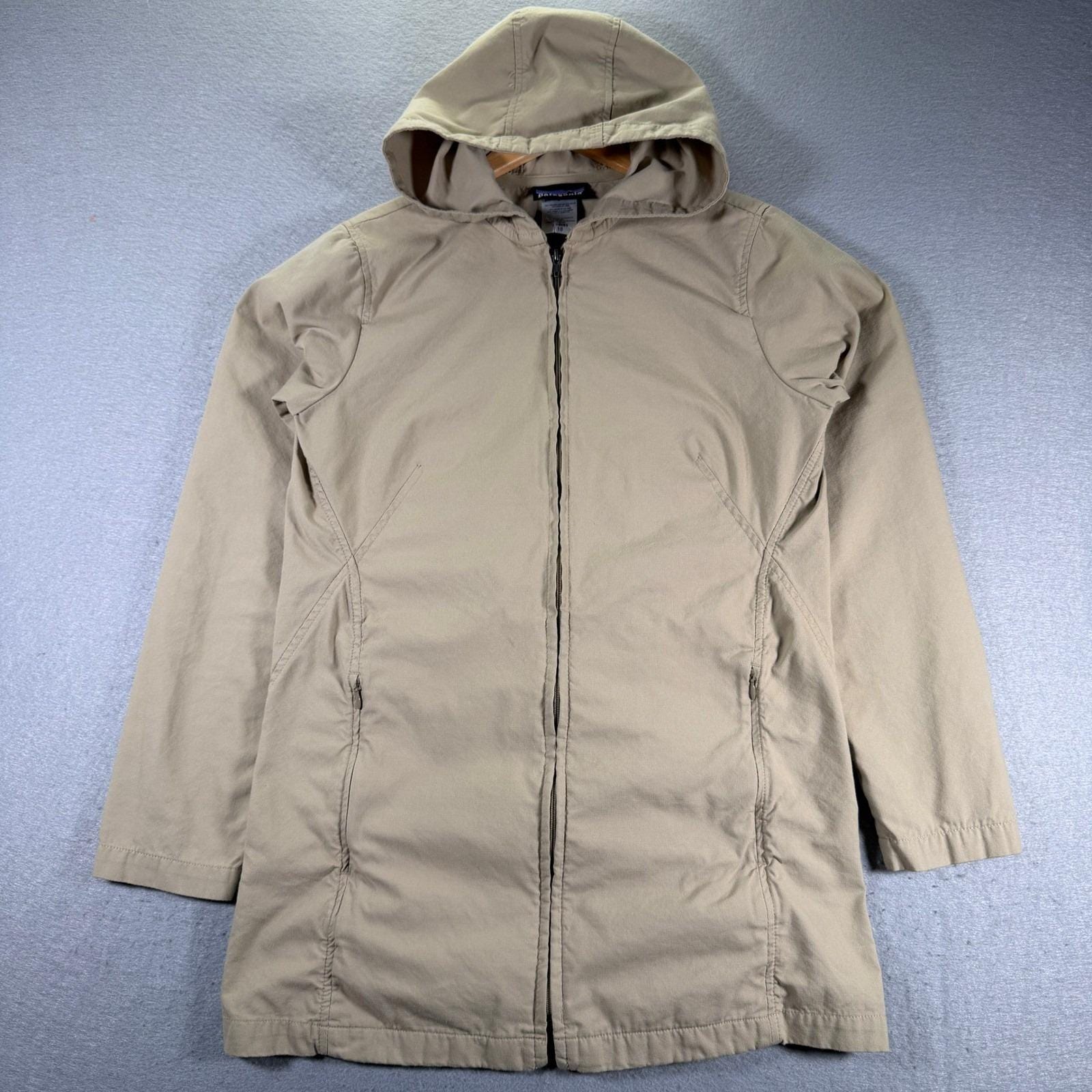 Patagonia, Vintage Patagonia Women's Beige Hooded Full Zip Jacket Coat Size 10 USA Made