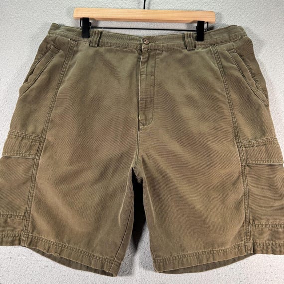 Tommy Bahama, Tommy Bahama Relax Cargo Shorts Mens 40 Green Vintage Cotton Tencel 9 Inseam