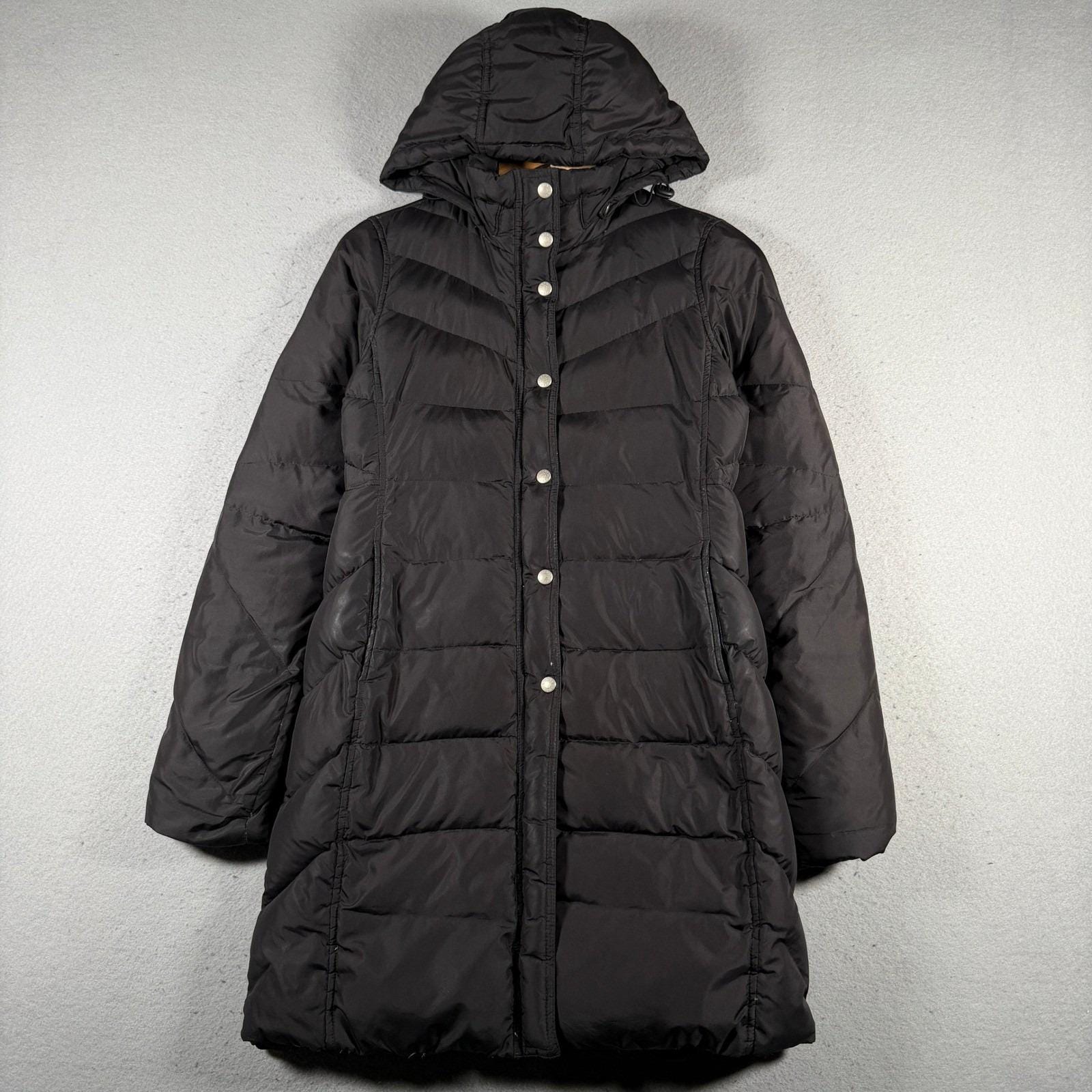 J.Crew, J. Crew Black Down Puffer Coat Hooded Full Zip Womens XS 80452 Vintage 2006
