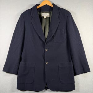 Aeropostale Compagnie Generale Herrenblazer aus Wollmischung, marineblau, mit aufgesetzten Taschen, Größe S