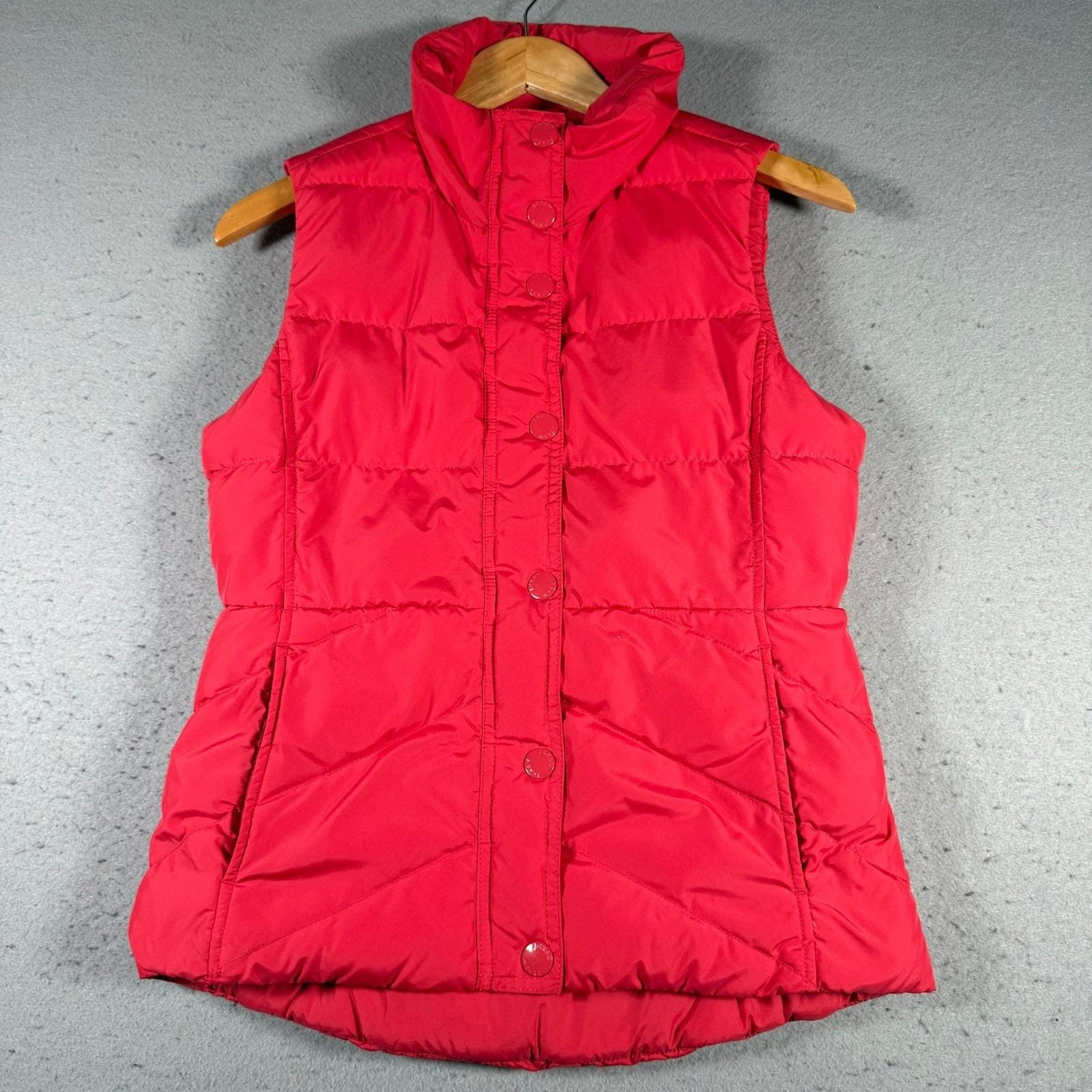 J.Crew, Vintage J.Crew Womens Red Quilted Puffer Vest Sherpa Lined Snap Front Size Small
