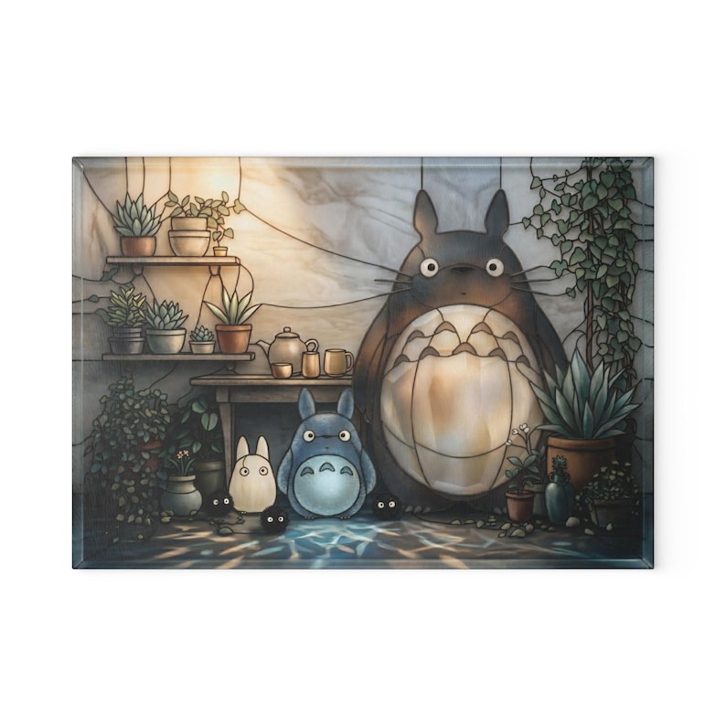 Totoro Forest Spirit Glass Cutting Board Studio Ghibli Kitchen Decor Gift image 8