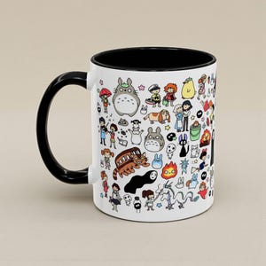 Kawaii Studio Ghibli Doodles Mug, Custom Color Anime Coffee Cup, Ghibli Fan Gift image 10