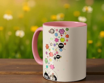 Tazza con i Soot Sprites de La città incantata dello Studio Ghibli, tazza da caffè anime, regalo kawaii dai colori pastello