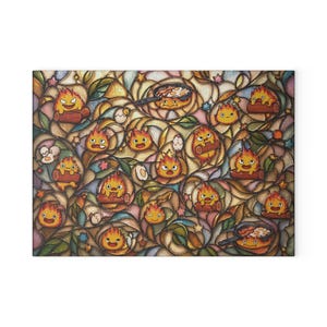 Calcifer Glass Cutting Board, Howls Moving Castle Studio Ghibli Kitchen Decor Gift image 10