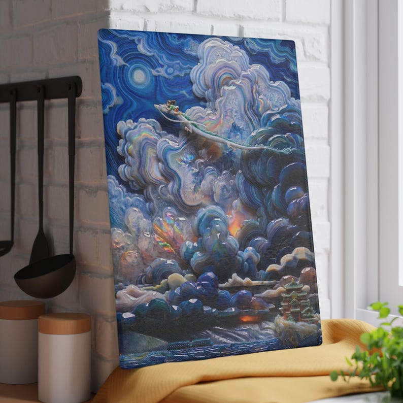 Haku Chihiro Glass Cutting Board Spirited Away Home Decor Studio Ghibli Kitchen Gift 11" x 15"
