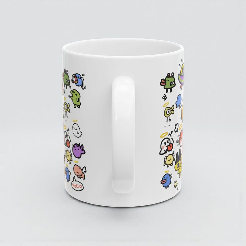 Tamagotchi Ceramic Mug 11oz, Kawaii Y2K Virtual Pet Coffee Cup image 19