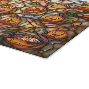 Calcifer Glass Cutting Board, Howls Moving Castle Studio Ghibli Kitchen Decor Gift image 11