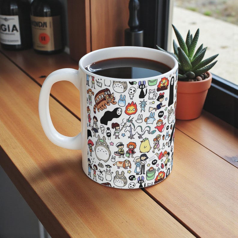 Studio Ghibli Inspired Mug: Anime Coffee Cup, Kawaii Tea Mug image 8