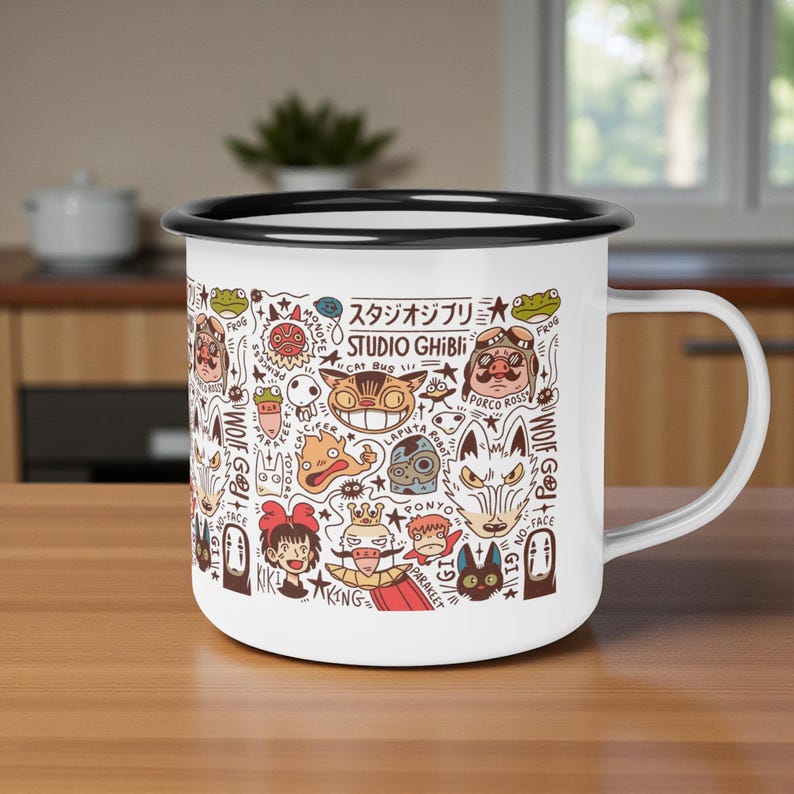 Inspired by Studio Ghibli Characters Enamel Camp Cup 12 oz image 7