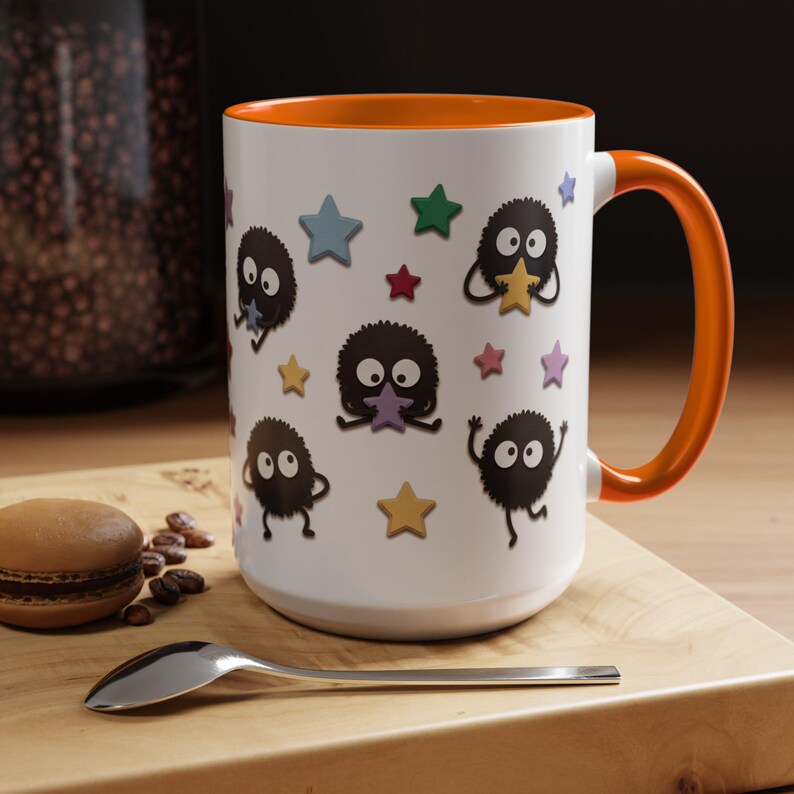 Taza de cerámica con diseño de duendes de hollín, inspirada en El viaje de Chihiro, regalo de Ghibli (325 ml, 444 ml) imagen 15