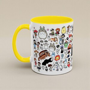 Kawaii Studio Ghibli Doodles Mug, Custom Color Anime Coffee Cup, Ghibli Fan Gift image 15