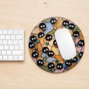 Soot Sprites Round Mouse Pad, Anime Desk Mat, Studio Ghibli fans Gift image 5