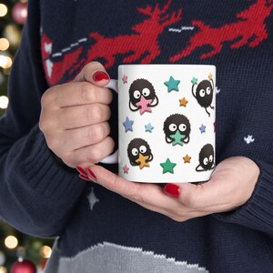 Soot Sprites Paper Art Mug, Spirited Away Inspired Ceramic Cup, Studio Ghibli Gift image 8