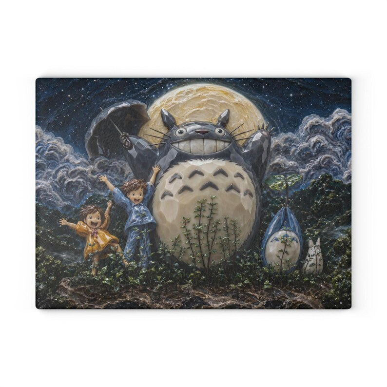 Totoro Glas Schneidebrett, Studio Ghibli Anime Küche Dekor Geschenk Bild 7