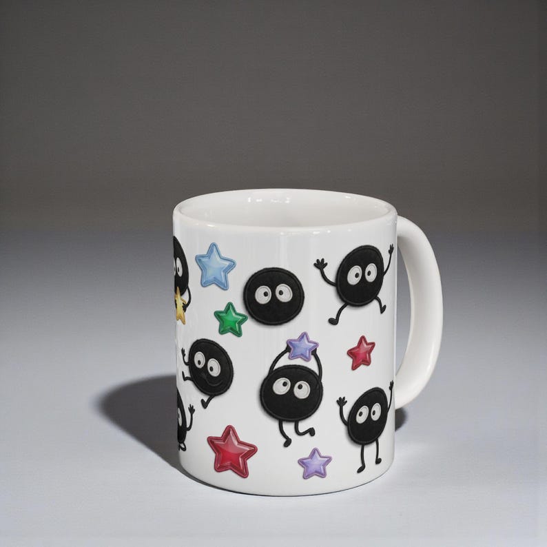 Spirited Away Soot Sprites Mug, Studio Ghibli Anime Coffee Cup (11oz 15oz) 11oz