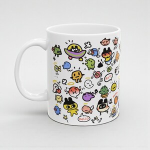 Tamagotchi Ceramic Mug 11oz, Kawaii Y2K Virtual Pet Coffee Cup image 16