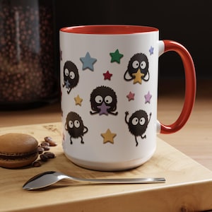 Taza de cerámica con diseño de duendes de hollín, inspirada en El viaje de Chihiro, regalo de Ghibli (325 ml, 444 ml) imagen 14