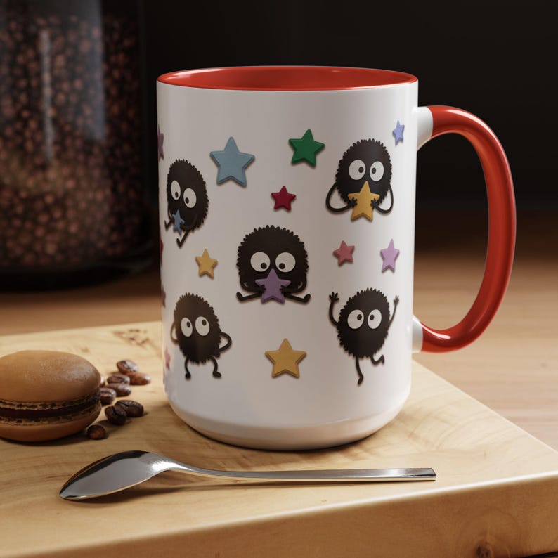 Taza de cerámica con diseño de duendes de hollín, inspirada en El viaje de Chihiro, regalo de Ghibli (325 ml, 444 ml) imagen 14