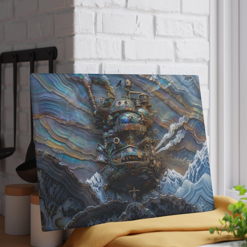Howls Moving Castle Glazen snijplank Studio Ghibli Kitchen Decor Gift afbeelding 3