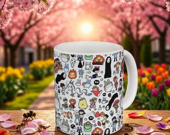 Studio Ghibli Inspired Mug: Anime Coffee Cup, Kawaii Tea Mug