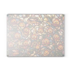 Calcifer Glass Cutting Board, Howls Moving Castle Studio Ghibli Kitchen Decor Gift image 12
