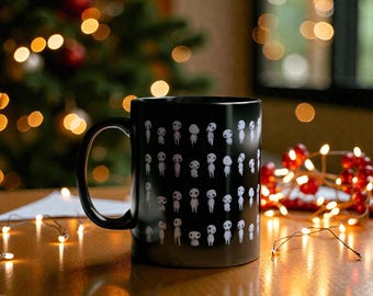 Studio Ghibli Ceramic Mug 11oz | Princess Mononoke Kodama tree spirits Inspired
