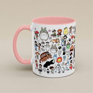 Kawaii Studio Ghibli Doodles Mug, Custom Color Anime Coffee Cup, Ghibli Fan Gift image 20