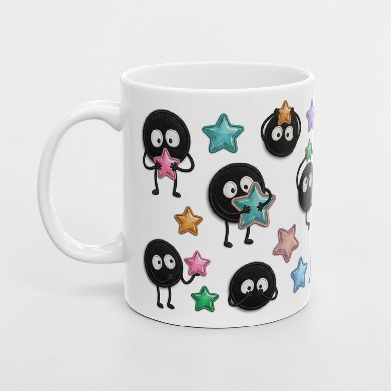 Spirited Away Soot Sprites Mug, Studio Ghibli Anime Coffee Cup (11oz 15oz) image 14