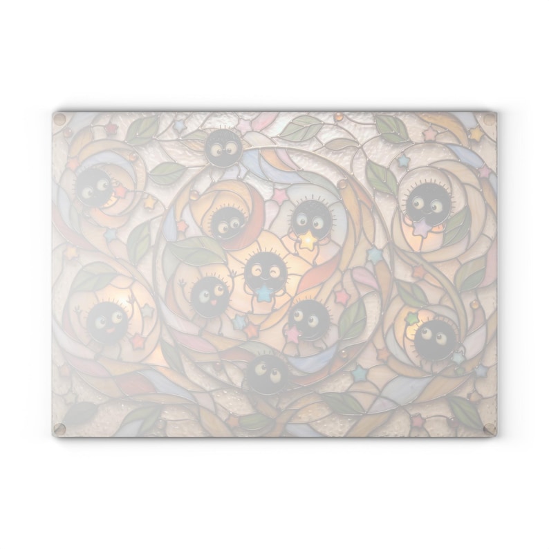 New Arrival! Spirited Away Soot Sprites Glass Cutting Board, Studio Ghibli Kitchen Decor Gift image 12