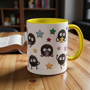 Taza de cerámica con diseño de duendes de hollín, inspirada en El viaje de Chihiro, regalo de Ghibli (325 ml, 444 ml) imagen 4