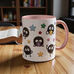 Taza de cerámica con diseño de duendes de hollín, inspirada en El viaje de Chihiro, regalo de Ghibli (325 ml, 444 ml) imagen 9