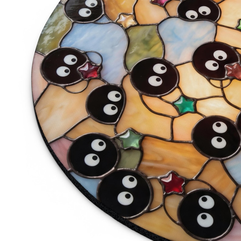 Soot Sprites Round Mouse Pad, Anime Desk Mat, Studio Ghibli fans Gift image 8