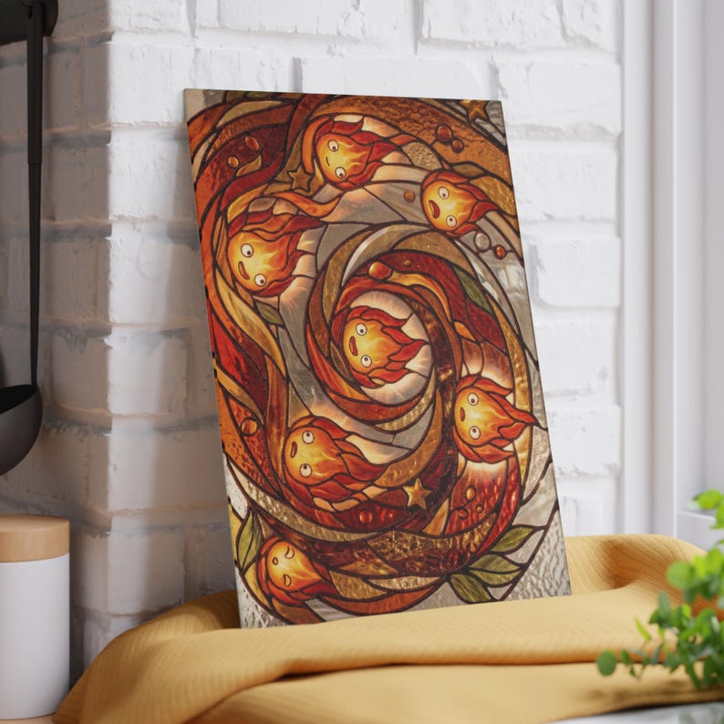 Howls Moving Castle Calcifer Fire Demon Glass Cutting Board Studio Ghibli Kitchen Decor Gift image 6