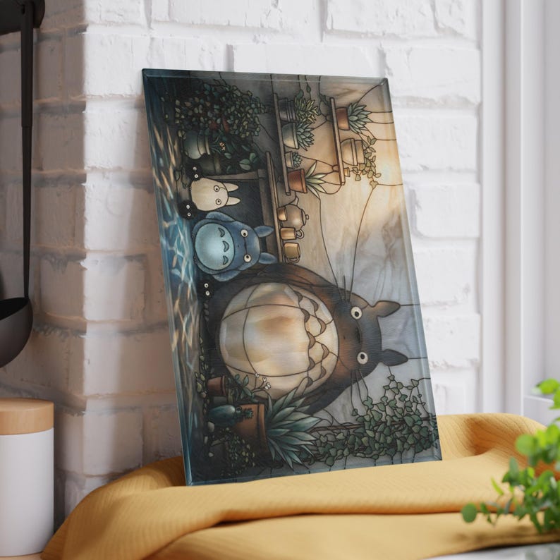 Totoro Forest Spirit Glass Cutting Board Studio Ghibli Kitchen Decor Gift image 6