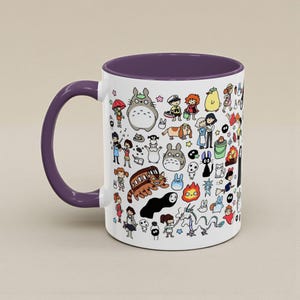 Kawaii Studio Ghibli Doodles Mug, Custom Color Anime Coffee Cup, Ghibli Fan Gift image 19