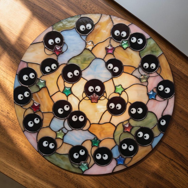 Soot Sprites Round Mouse Pad, Anime Desk Mat, Studio Ghibli fans Gift image 1