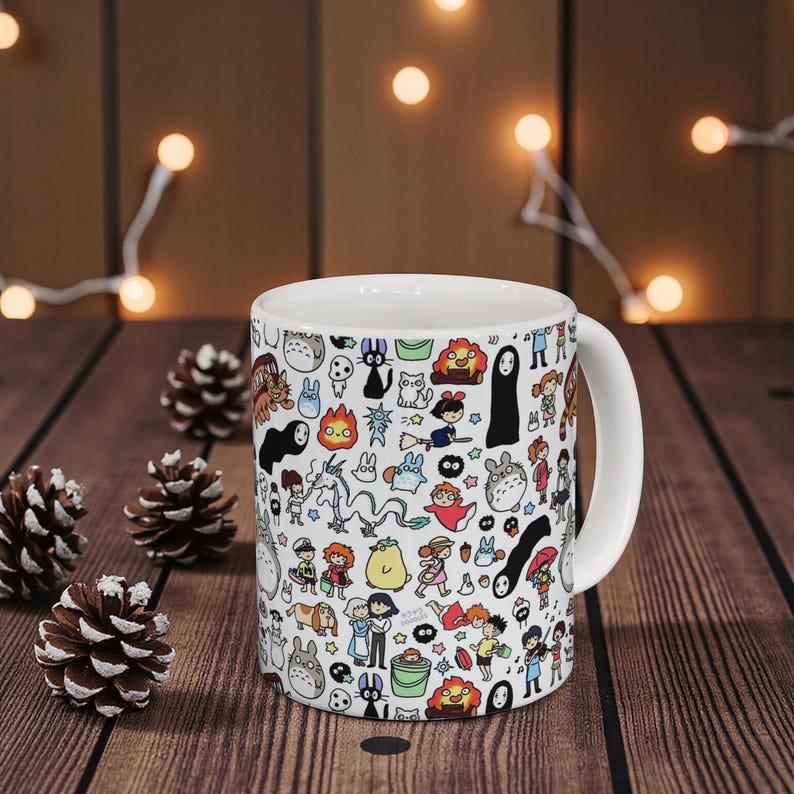 Studio Ghibli Inspired Mug: Anime Coffee Cup, Kawaii Tea Mug image 3
