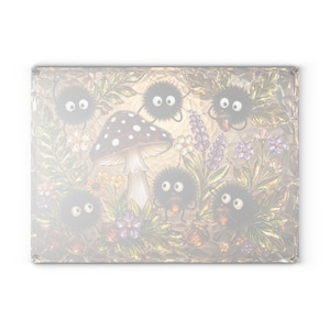 Spirited Away Soot Sprites Glass Cutting Board, Ghibli Kitchen Decor Gift image 10