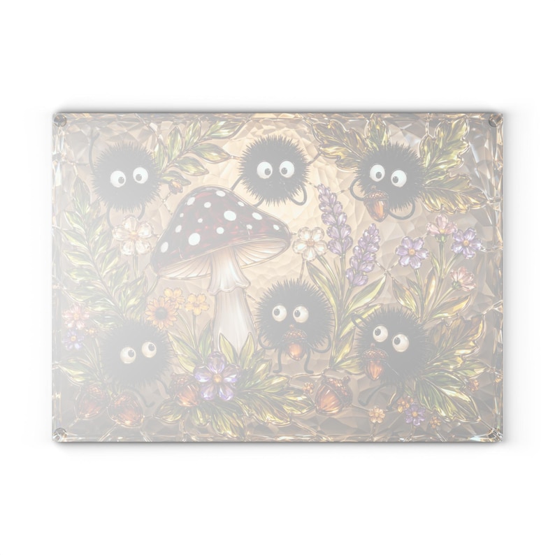 Spirited Away Soot Sprites Glass Cutting Board, Ghibli Kitchen Decor Gift image 10