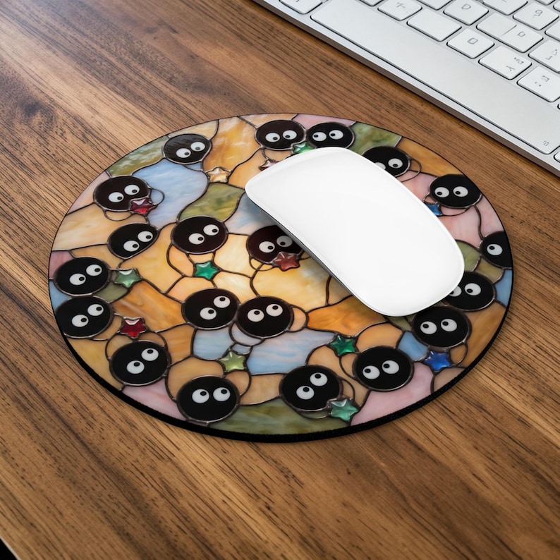 Soot Sprites Round Mouse Pad, Anime Desk Mat, Studio Ghibli fans Gift image 2