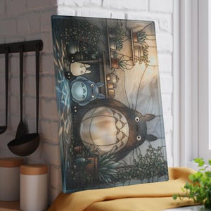 Totoro Forest Spirit Glass Cutting Board Studio Ghibli Kitchen Decor Gift image 5