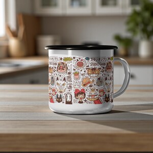 Inspired by Studio Ghibli Characters Enamel Camp Cup 12 oz image 5