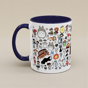 Kawaii Studio Ghibli Doodles Mug, Custom Color Anime Coffee Cup, Ghibli Fan Gift image 18