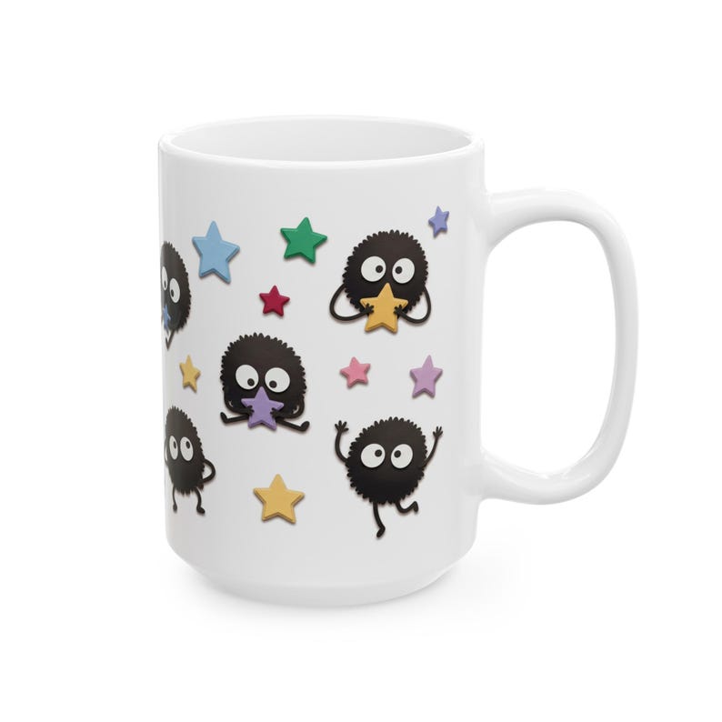 Soot Sprites Paper Art Mug, Spirited Away Inspired Ceramic Cup, Studio Ghibli Gift image 16