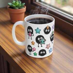 Spirited Away Soot Sprites Mug, Studio Ghibli Anime Coffee Cup (11oz 15oz) image 8