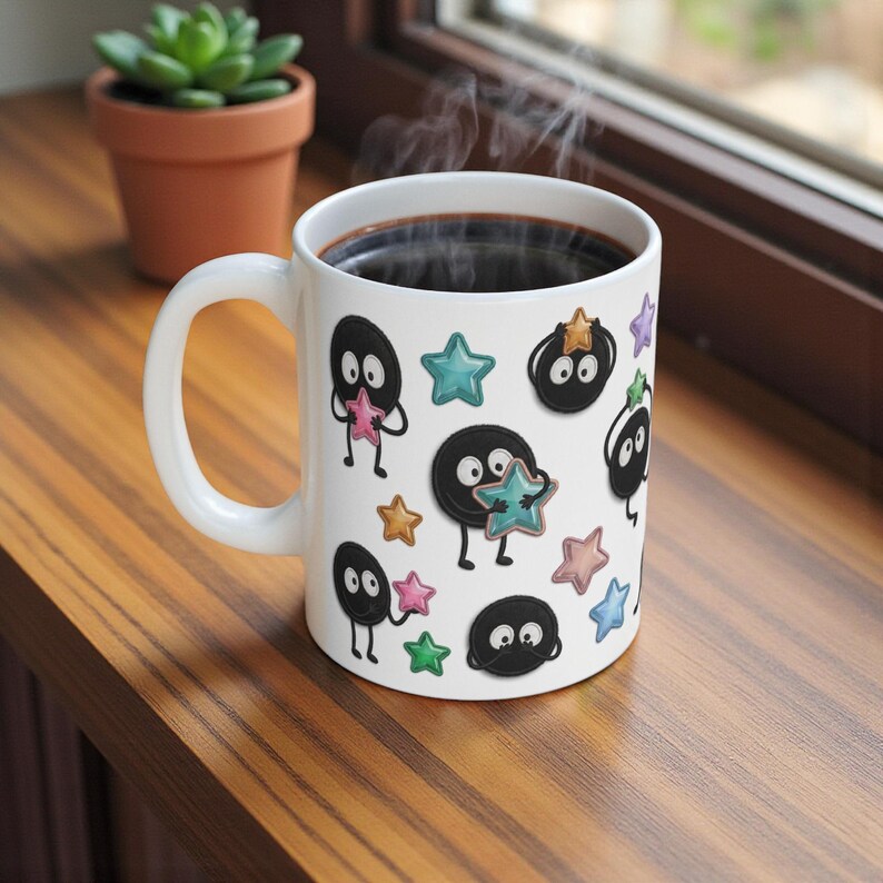 Spirited Away Soot Sprites Mug, Studio Ghibli Anime Coffee Cup (11oz 15oz) image 8